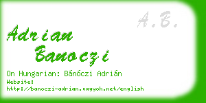 adrian banoczi business card